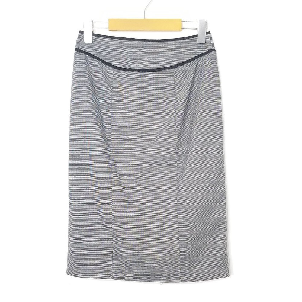 Le Chateau Black White Pencil Zip Back Business Casual Lined Skirt Size 1/2